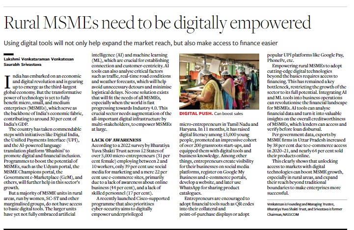 Rural MSMEs need to be digitally empowered