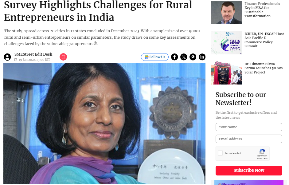 Survey Highlights Challenges for Rural Entrepreneurs in India