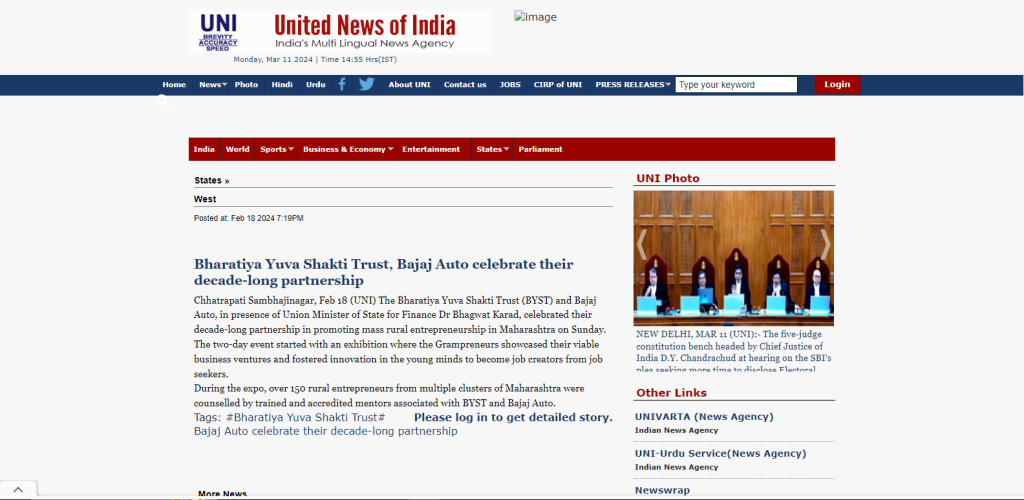 Bharatiya Yuva Shakti Trust, Bajaj Auto celebrate their decade-long partnership