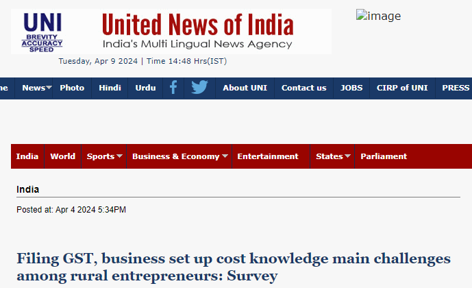 Filing GST, business set up cost knowledge main challenges among rural entrepreneurs: Survey